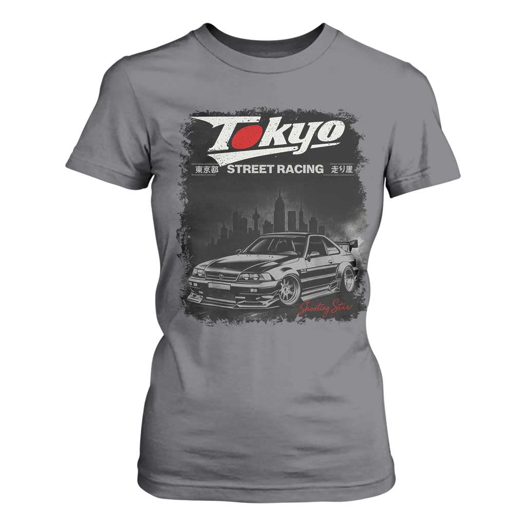 Retro JDM Drift Car T Shirt For Women Japanese Tokyo Japan Drifting Race Car TS10 Charcoal Print Your Wear
