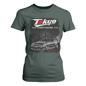 Retro JDM Drift Car T Shirt For Women Japanese Tokyo Japan Drifting Race Car TS10 Dark Forest Green Print Your Wear