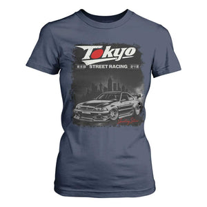 Retro JDM Drift Car T Shirt For Women Japanese Tokyo Japan Drifting Race Car TS10 Navy Print Your Wear