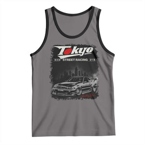 Retro JDM Drift Car Tank Top Japanese Tokyo Japan Drifting Race Car TS10 Deep Heather Black Print Your Wear