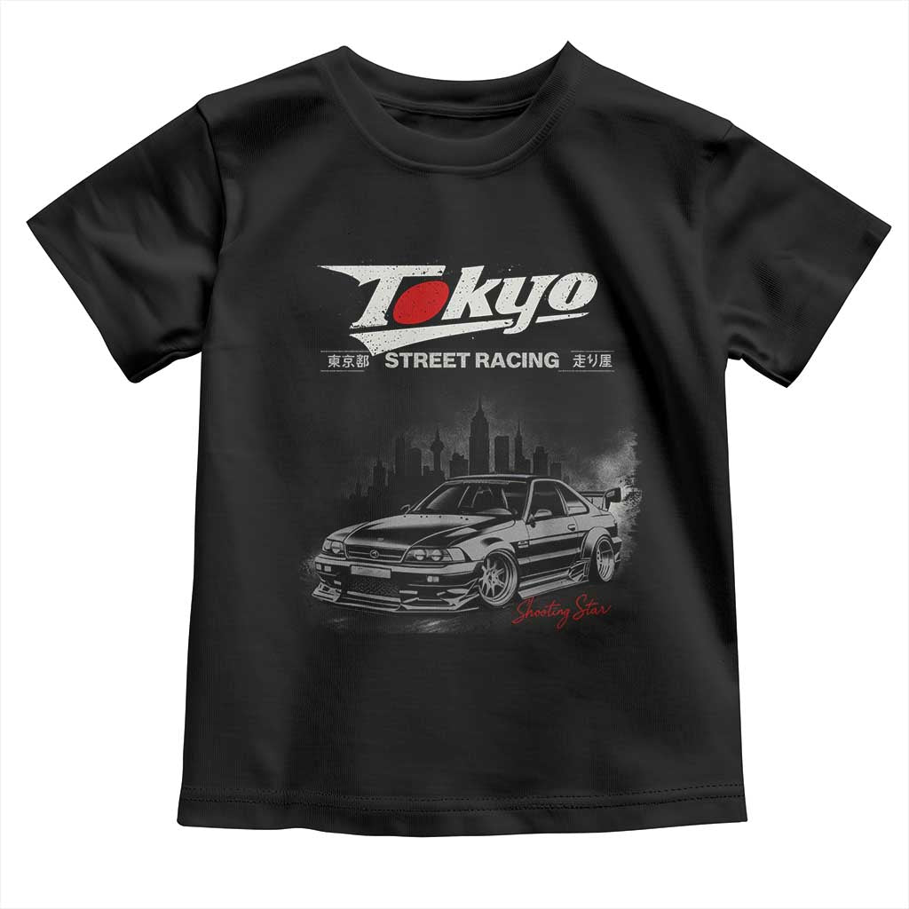 Retro JDM Drift Car Toddler T Shirt Japanese Tokyo Japan Drifting Race Car TS10 Black Print Your Wear