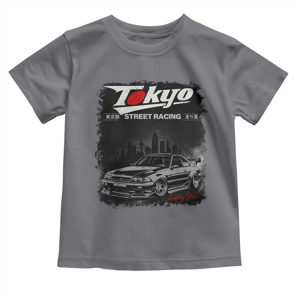 Retro JDM Drift Car Toddler T Shirt Japanese Tokyo Japan Drifting Race Car TS10 Charcoal Print Your Wear