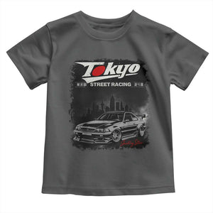 Retro JDM Drift Car Toddler T Shirt Japanese Tokyo Japan Drifting Race Car TS10 Dark Heather Print Your Wear