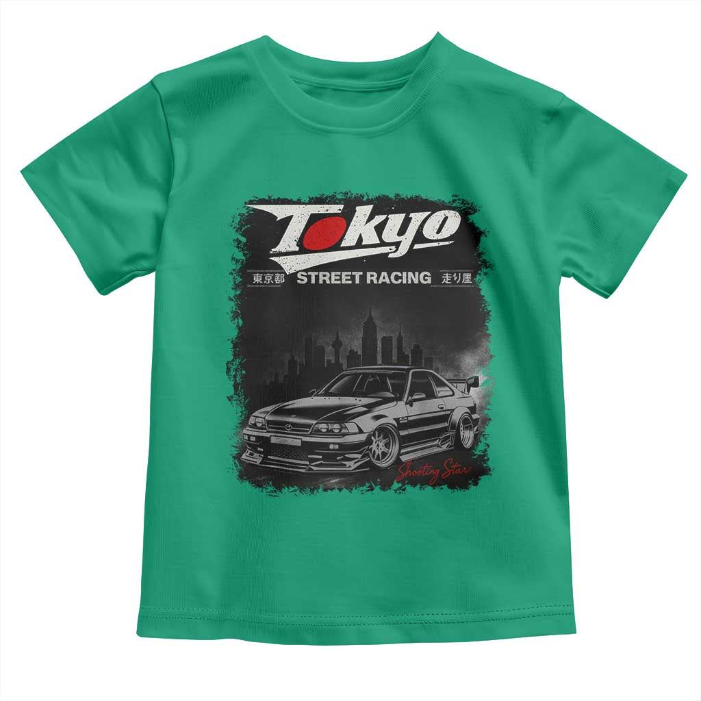 Retro JDM Drift Car Toddler T Shirt Japanese Tokyo Japan Drifting Race Car TS10 Irish Green Print Your Wear
