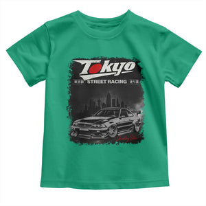 Retro JDM Drift Car Toddler T Shirt Japanese Tokyo Japan Drifting Race Car TS10 Irish Green Print Your Wear
