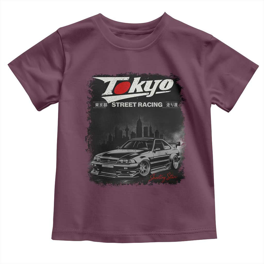 Retro JDM Drift Car Toddler T Shirt Japanese Tokyo Japan Drifting Race Car TS10 Maroon Print Your Wear