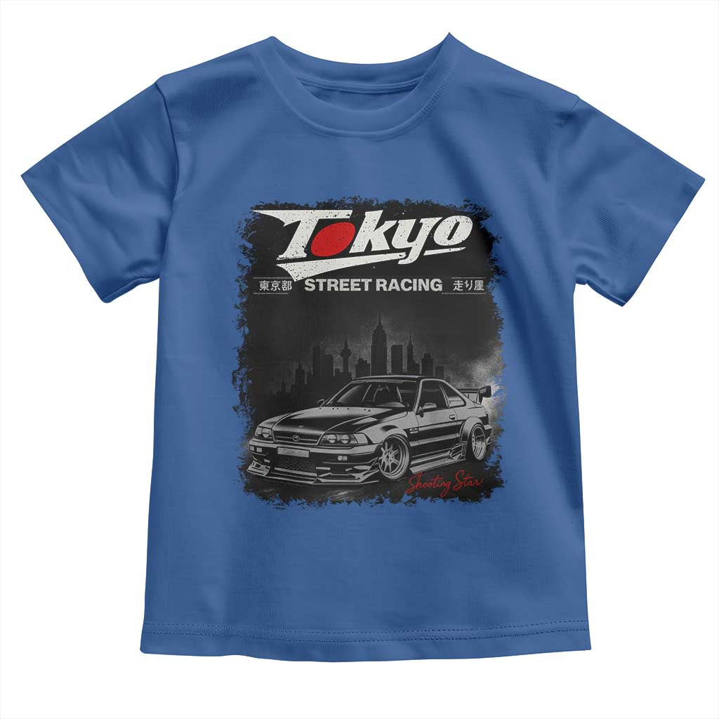 Retro JDM Drift Car Toddler T Shirt Japanese Tokyo Japan Drifting Race Car TS10 Royal Blue Print Your Wear