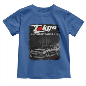 Retro JDM Drift Car Toddler T Shirt Japanese Tokyo Japan Drifting Race Car TS10 Royal Blue Print Your Wear
