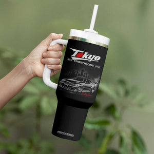 Retro JDM Drift Car Tumbler With Handle Japanese Tokyo Japan Drifting Race Car TS10 Print Your Wear