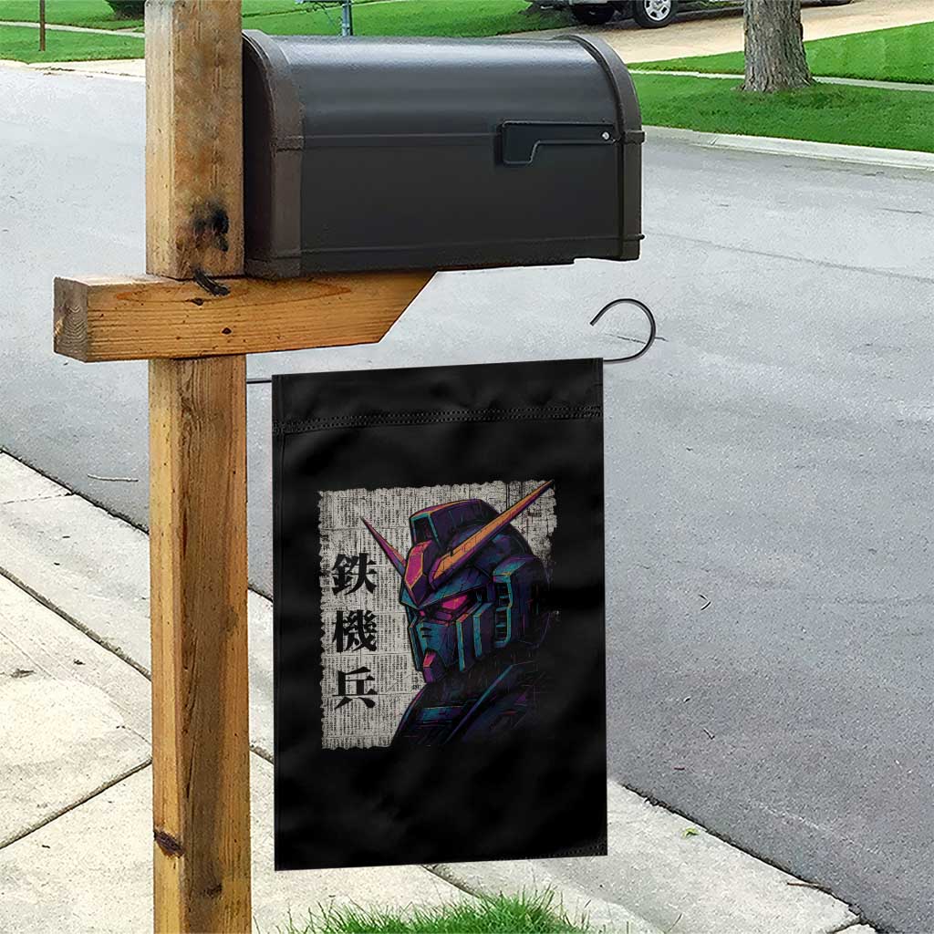 Japanese Mecha Robot Garden Flag Samurai Inspired Futuristic Kanji Design TS10 Print Your Wear