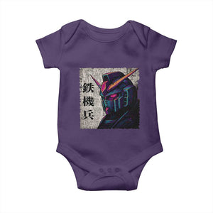 Japanese Mecha Robot Baby Onesie Samurai Inspired Futuristic Kanji Design TS10 Purple Print Your Wear