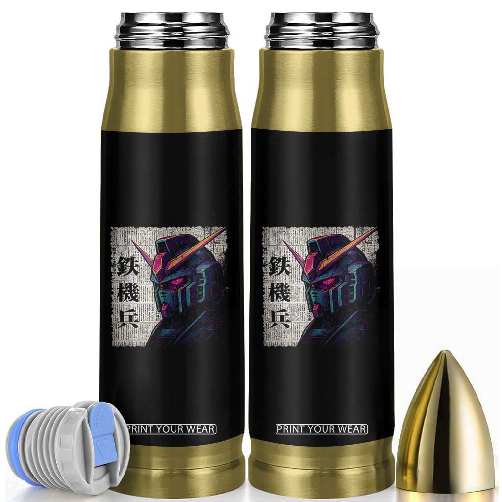 Japanese Mecha Robot Bullet Tumbler Samurai Inspired Futuristic Kanji Design TS10 Black Print Your Wear