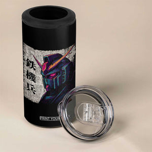 Japanese Mecha Robot 4 in 1 Can Cooler Tumbler Samurai Inspired Futuristic Kanji Design TS10 Print Your Wear
