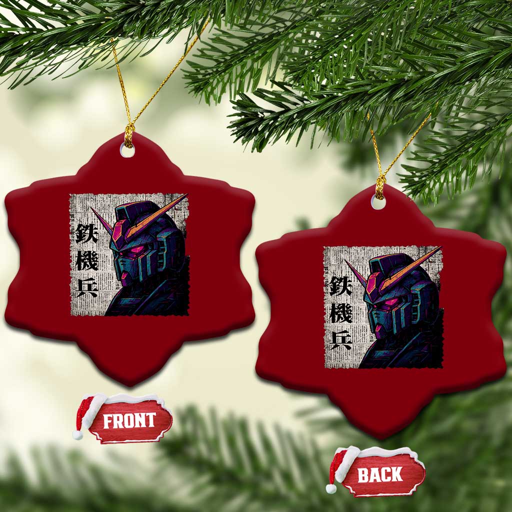 Japanese Mecha Robot Ceramic Ornament Samurai Inspired Futuristic Kanji Design TS10 Print Your Wear