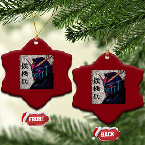 Japanese Mecha Robot Ceramic Ornament Samurai Inspired Futuristic Kanji Design TS10 Print Your Wear