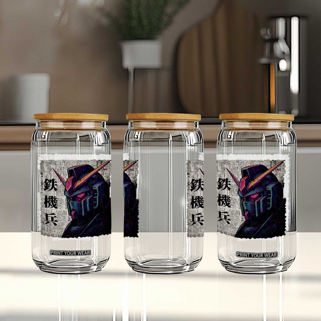 Japanese Mecha Robot Glass Can Samurai Inspired Futuristic Kanji Design TS10 Print Your Wear