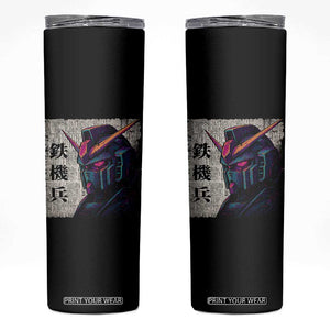 Japanese Mecha Robot Skinny Tumbler Samurai Inspired Futuristic Kanji Design TS10 Black Print Your Wear