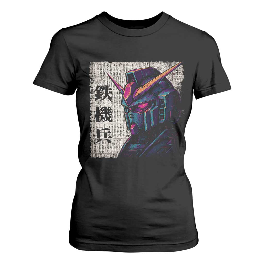 Japanese Mecha Robot T Shirt For Women Samurai Inspired Futuristic Kanji Design TS10 Black Print Your Wear