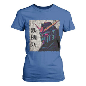 Japanese Mecha Robot T Shirt For Women Samurai Inspired Futuristic Kanji Design TS10 Royal Blue Print Your Wear