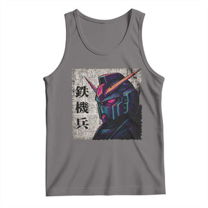 Japanese Mecha Robot Tank Top Samurai Inspired Futuristic Kanji Design TS10 Deep Heather Print Your Wear