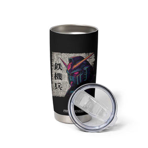 Japanese Mecha Robot Tumbler Cup Samurai Inspired Futuristic Kanji Design TS10 Print Your Wear