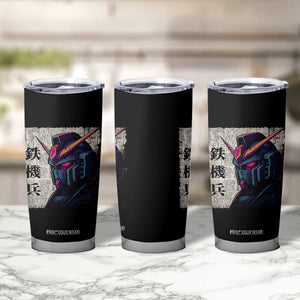 Japanese Mecha Robot Tumbler Cup Samurai Inspired Futuristic Kanji Design TS10 Print Your Wear