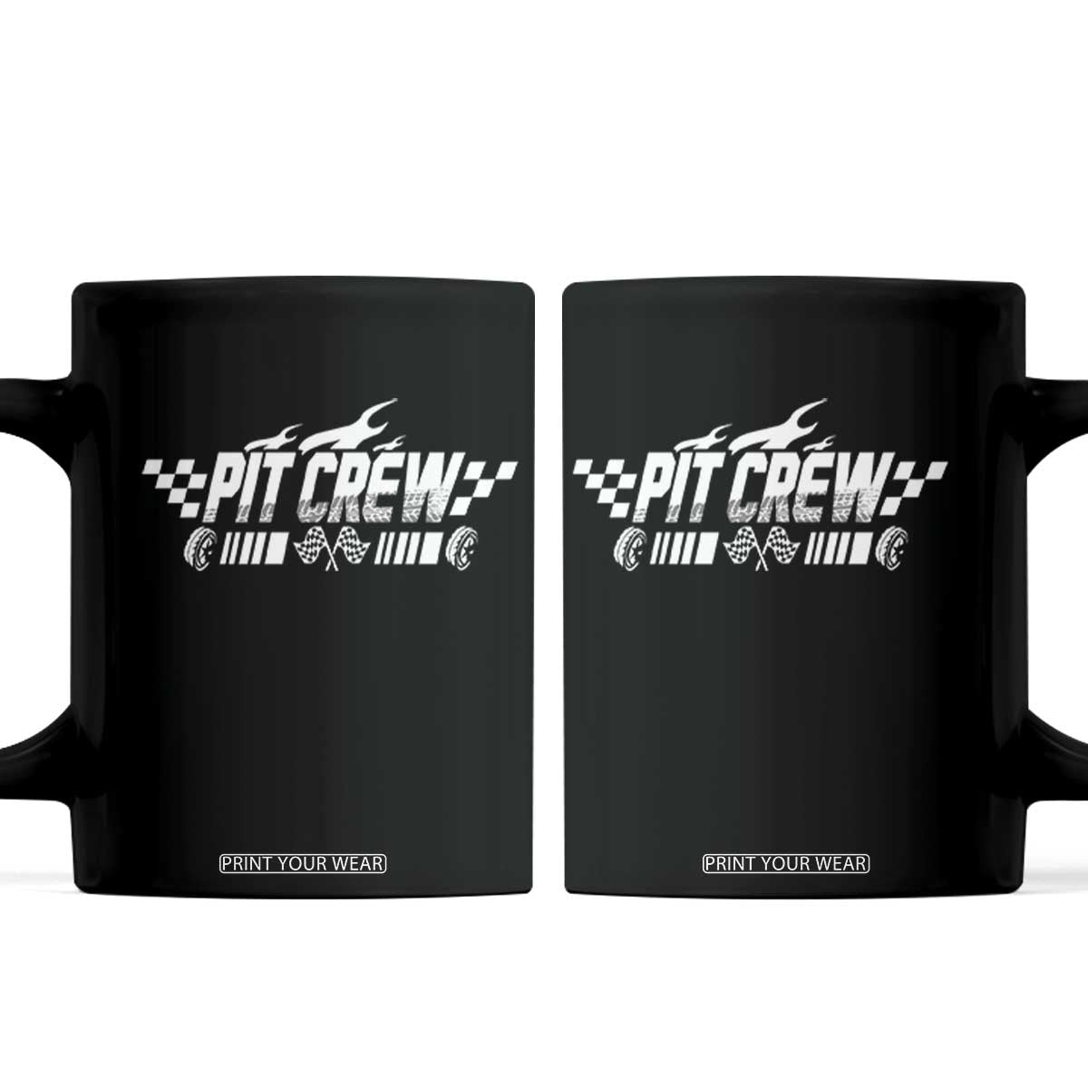 Pit Crew Coffee Mug Race Car Family Racing Birthday Hosting Parties TS10 Black Print Your Wear