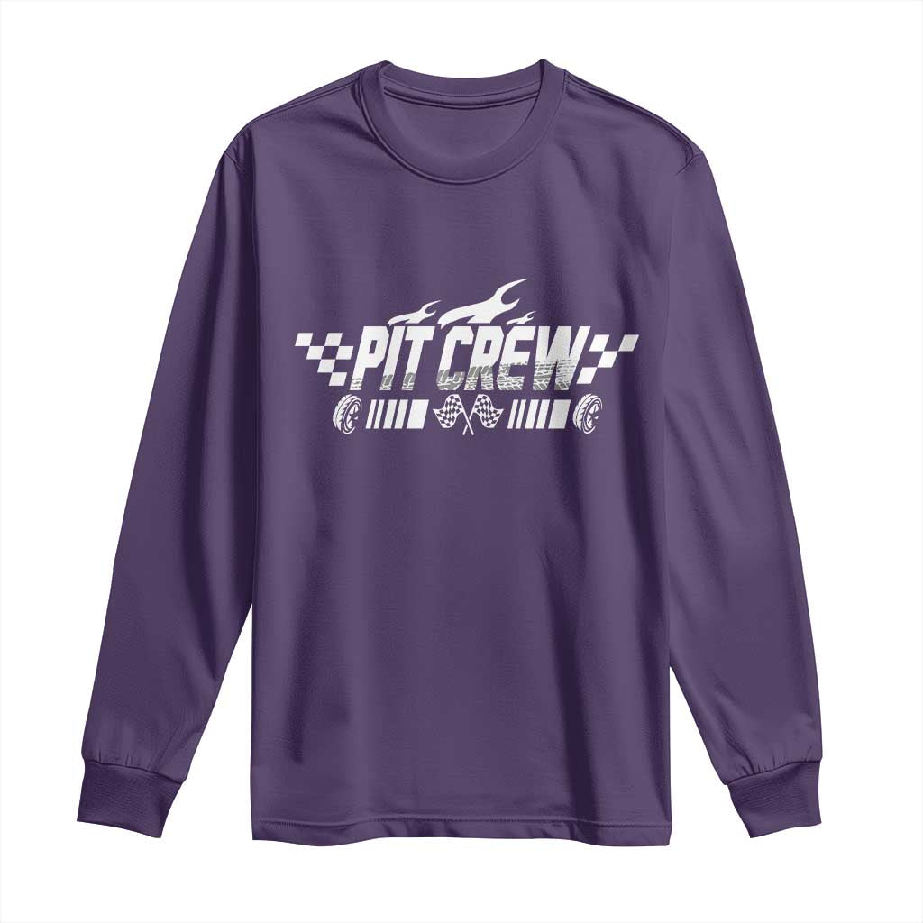 Pit Crew Long Sleeve Shirt Race Car Family Racing Birthday Hosting Parties TS10 Purple Print Your Wear