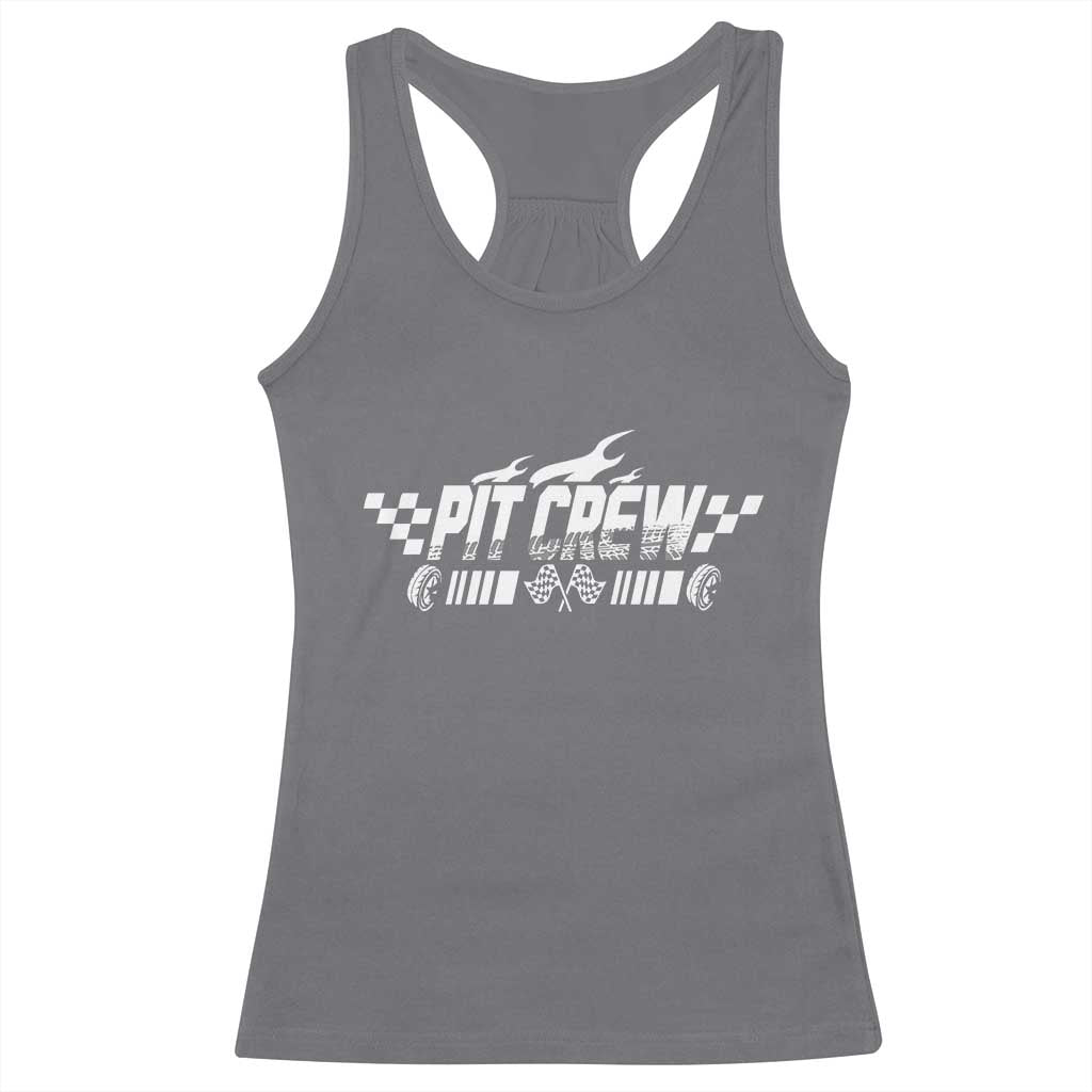 Pit Crew Racerback Tank Top Race Car Family Racing Birthday Hosting Parties TS10 Charcoal Print Your Wear