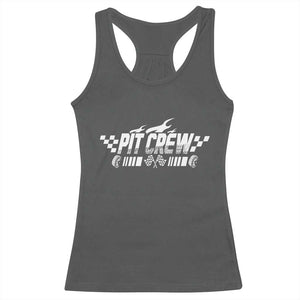 Pit Crew Racerback Tank Top Race Car Family Racing Birthday Hosting Parties TS10 Dark Heather Print Your Wear