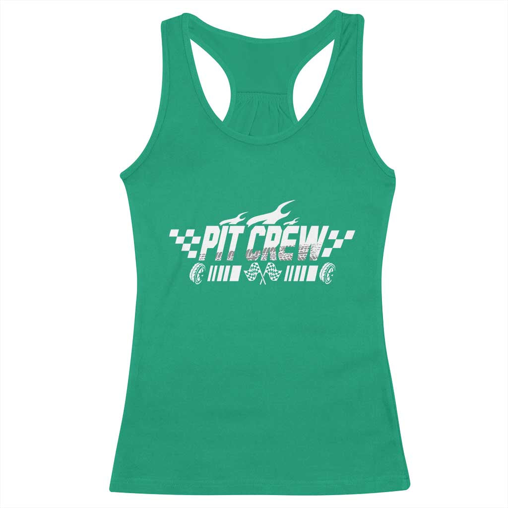 Pit Crew Racerback Tank Top Race Car Family Racing Birthday Hosting Parties TS10 Irish Green Print Your Wear