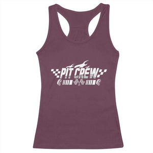 Pit Crew Racerback Tank Top Race Car Family Racing Birthday Hosting Parties TS10 Maroon Print Your Wear