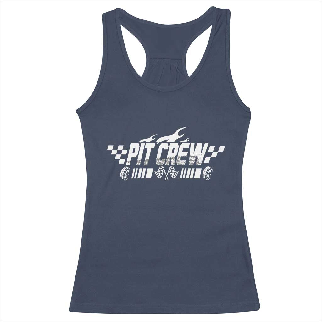 Pit Crew Racerback Tank Top Race Car Family Racing Birthday Hosting Parties TS10 Navy Print Your Wear