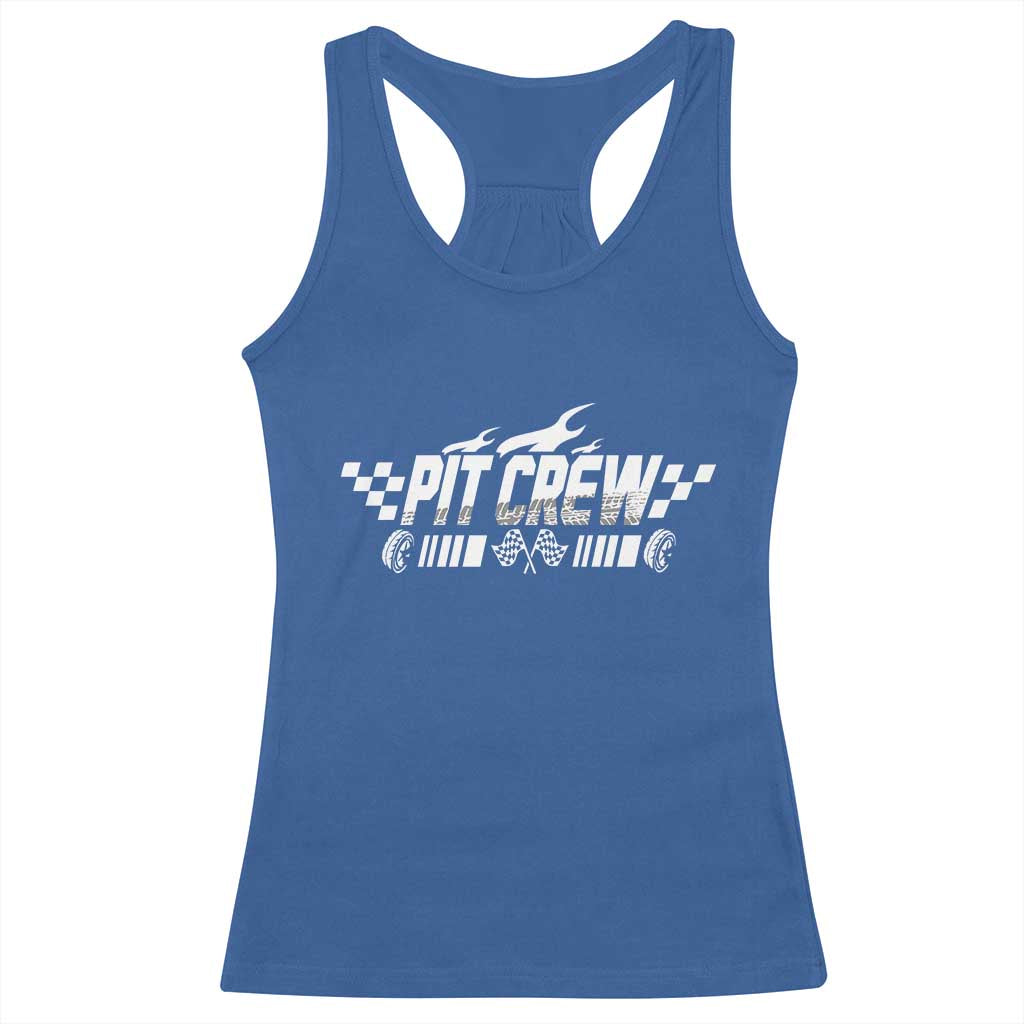 Pit Crew Racerback Tank Top Race Car Family Racing Birthday Hosting Parties TS10 Royal Blue Print Your Wear