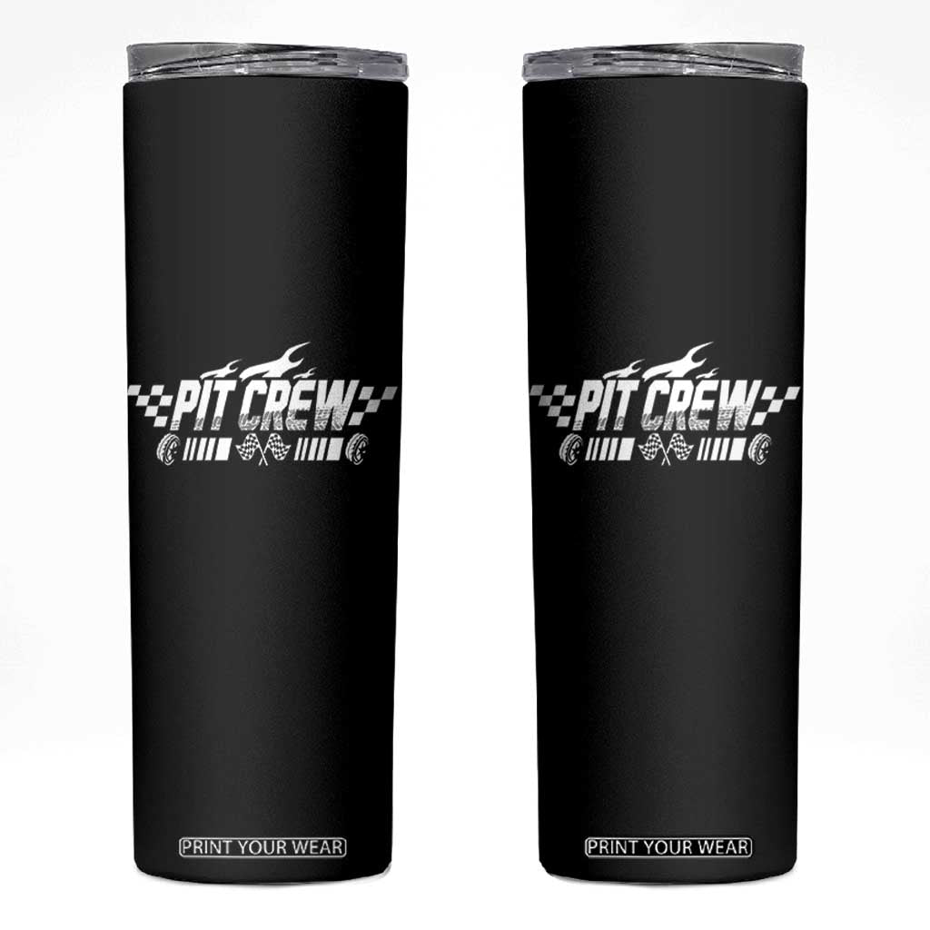 Pit Crew Skinny Tumbler Race Car Family Racing Birthday Hosting Parties TS10 Black Print Your Wear