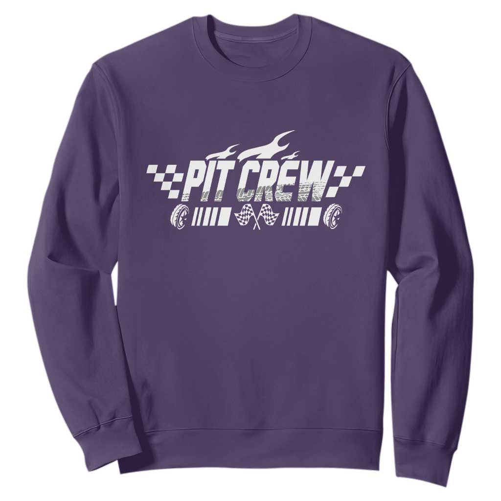 Pit Crew Sweatshirt Race Car Family Racing Birthday Hosting Parties TS10 Purple Print Your Wear
