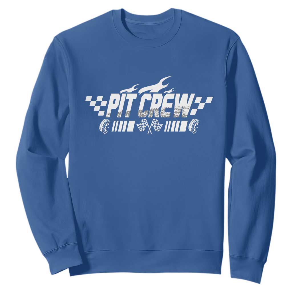 Pit Crew Sweatshirt Race Car Family Racing Birthday Hosting Parties TS10 Royal Blue Print Your Wear