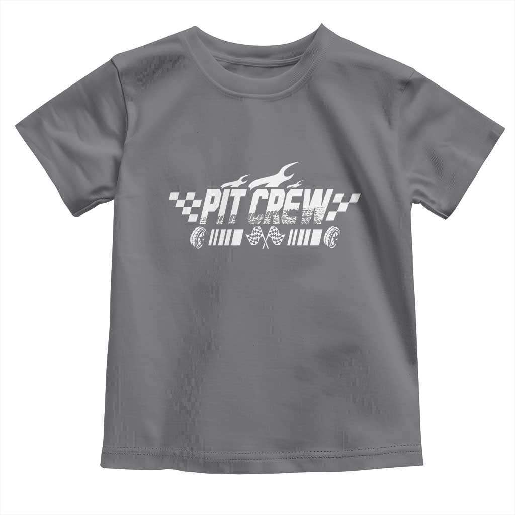 Pit Crew Toddler T Shirt Race Car Family Racing Birthday Hosting Parties TS10 Charcoal Print Your Wear