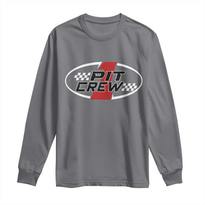 Pit Crew Long Sleeve Shirt Race Car Racing Birthday Hosting Parties TS10 Charcoal Print Your Wear