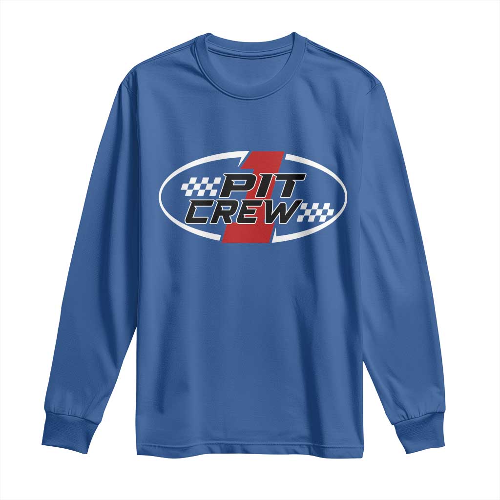 Pit Crew Long Sleeve Shirt Race Car Racing Birthday Hosting Parties TS10 Royal Blue Print Your Wear