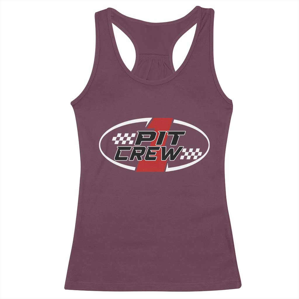 Pit Crew Racerback Tank Top Race Car Racing Birthday Hosting Parties TS10 Maroon Print Your Wear