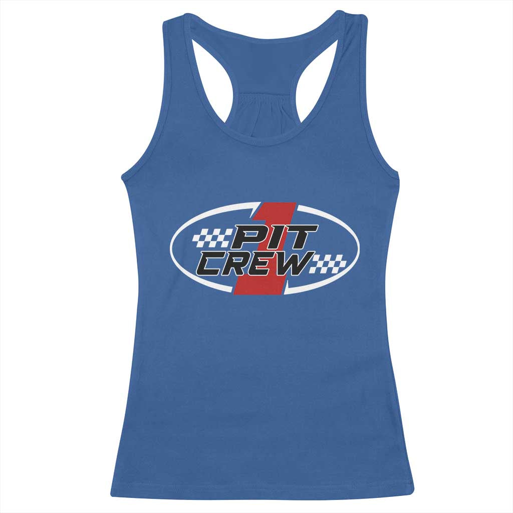 Pit Crew Racerback Tank Top Race Car Racing Birthday Hosting Parties TS10 Royal Blue Print Your Wear