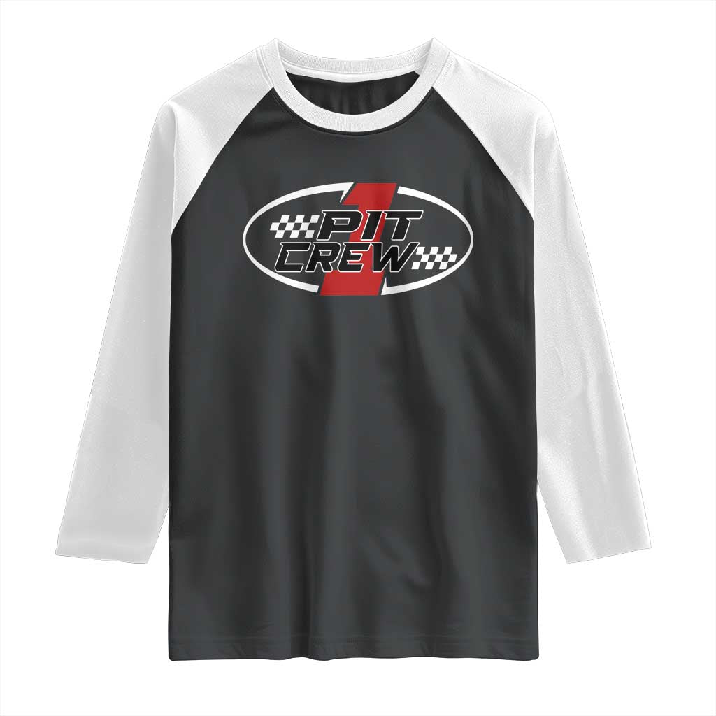 Pit Crew Raglan Shirt Race Car Racing Birthday Hosting Parties TS10 Black White Print Your Wear