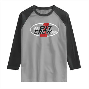 Pit Crew Raglan Shirt Race Car Racing Birthday Hosting Parties TS10 Sport Gray Black Print Your Wear