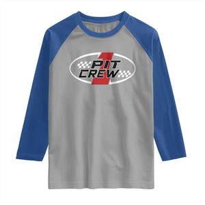 Pit Crew Raglan Shirt Race Car Racing Birthday Hosting Parties TS10 Sport Gray Royal Print Your Wear