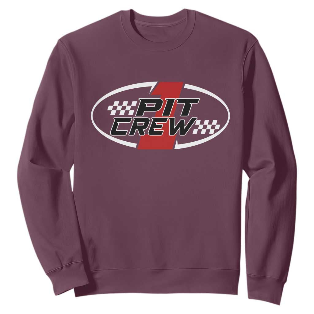 Pit Crew Sweatshirt Race Car Racing Birthday Hosting Parties TS10 Maroon Print Your Wear