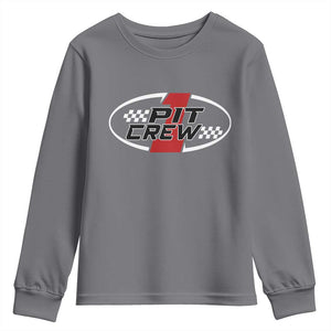 Pit Crew Youth Sweatshirt Race Car Racing Birthday Hosting Parties TS10 Charcoal Print Your Wear