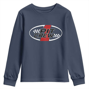Pit Crew Youth Sweatshirt Race Car Racing Birthday Hosting Parties TS10 Navy Print Your Wear