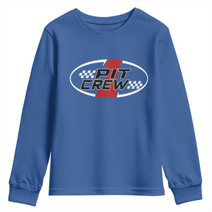 Pit Crew Youth Sweatshirt Race Car Racing Birthday Hosting Parties TS10 Royal Blue Print Your Wear