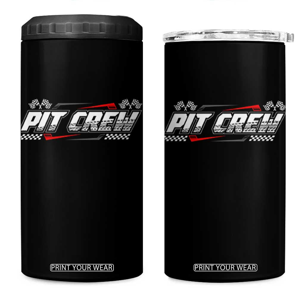 Pit Crew 4 in 1 Can Cooler Tumbler Race Car Family Racing Birthday Parties TS10 One Size: 16 oz Black Print Your Wear